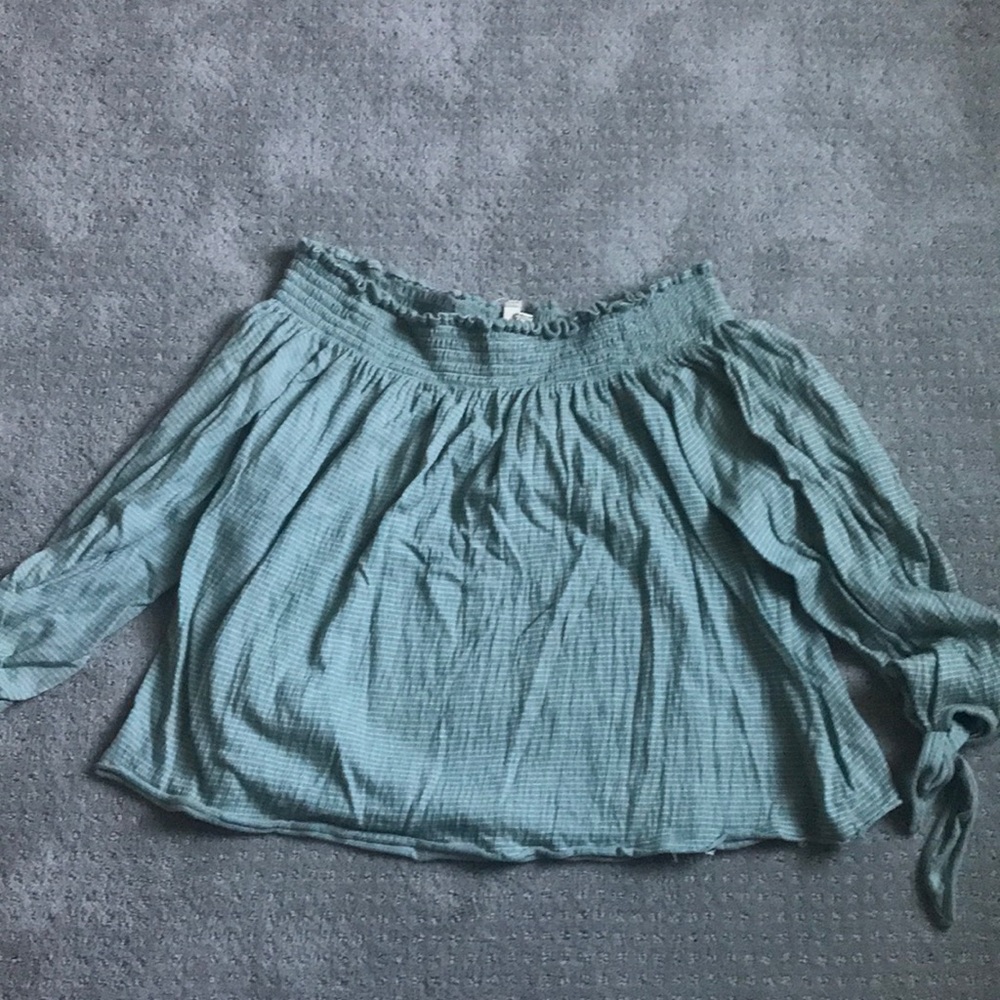 Free people off the shoulder green top